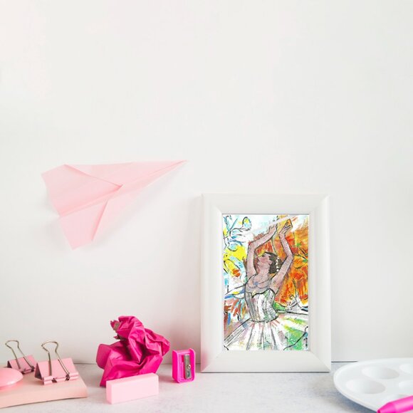 Original Painting Ballerina Floral Wall Art Decor - Picture 2 of 2